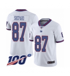 Men's New York Giants #87 Sterling Shepard Limited White Rush Vapor Untouchable 100th Season Football Jersey