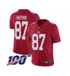 Men's New York Giants #87 Sterling Shepard Red Limited Red Inverted Legend 100th Season Football Jersey