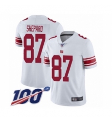 Men's New York Giants #87 Sterling Shepard White Vapor Untouchable Limited Player 100th Season Football Jersey