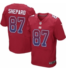 Men's Nike New York Giants #87 Sterling Shepard Elite Red Alternate Drift Fashion NFL Jersey