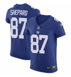 Men's Nike New York Giants #87 Sterling Shepard Elite Royal Blue Team Color NFL Jersey