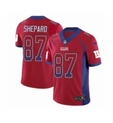 Men's Nike New York Giants #87 Sterling Shepard Limited Red Rush Drift Fashion NFL Jersey