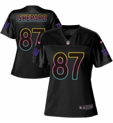 Women's Nike New York Giants #87 Sterling Shepard Game Black Fashion NFL Jersey