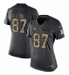 Women's Nike New York Giants #87 Sterling Shepard Limited Black 2016 Salute to Service NFL Jersey