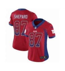Women's Nike New York Giants #87 Sterling Shepard Limited Red Rush Drift Fashion NFL Jersey