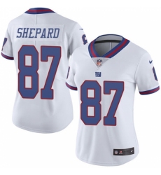 Women's Nike New York Giants #87 Sterling Shepard Limited White Rush Vapor Untouchable NFL Jersey