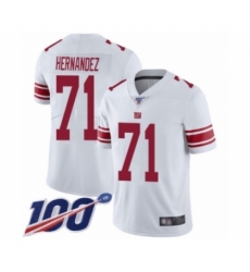 Men's New York Giants #71 Will Hernandez White Vapor Untouchable Limited Player 100th Season Football Jersey