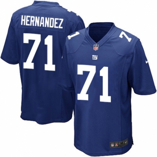 Men's Nike New York Giants #71 Will Hernandez Game Royal Blue Team Color NFL Jersey Men's Nike New York Giants #71 Will Hernandez Game Royal Blue Team Color NFL Jersey