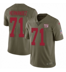 Men's Nike New York Giants #71 Will Hernandez Limited Olive 2017 Salute to Service NFL Jersey