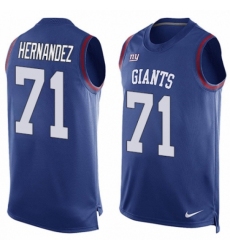 Men's Nike New York Giants #71 Will Hernandez Limited Royal Blue Player Name & Number Tank Top NFL Jersey