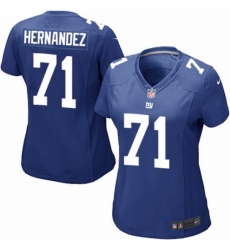 Women's Nike New York Giants #71 Will Hernandez Game Royal Blue Team Color NFL Jersey