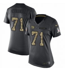 Women's Nike New York Giants #71 Will Hernandez Limited Black 2016 Salute to Service NFL Jersey