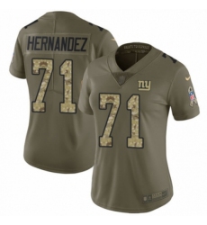 Women's Nike New York Giants #71 Will Hernandez Limited Olive/Camo 2017 Salute to Service NFL Jersey