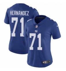 Women's Nike New York Giants #71 Will Hernandez Royal Blue Team Color Vapor Untouchable Limited Player NFL Jersey