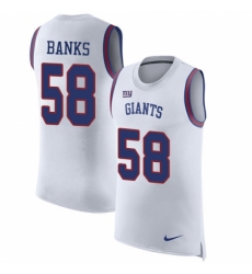 Men's Nike New York Giants #58 Carl Banks Limited White Rush Player Name & Number Tank Top NFL Jersey