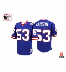 Mitchell and Ness New York Giants #53 Harry Carson Blue Authentic Throwback NFL Jersey