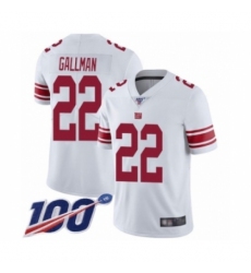 Men's New York Giants #22 Wayne Gallman White Vapor Untouchable Limited Player 100th Season Football Jersey