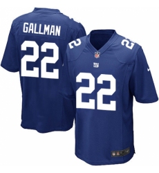 Men's Nike New York Giants #22 Wayne Gallman Game Royal Blue Team Color NFL Jersey