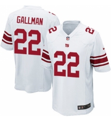 Men's Nike New York Giants #22 Wayne Gallman Game White NFL Jersey