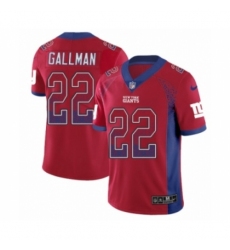 Men's Nike New York Giants #22 Wayne Gallman Limited Red Rush Drift Fashion NFL Jersey