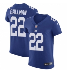 Men's Nike New York Giants #22 Wayne Gallman Royal Blue Team Color Vapor Untouchable Elite Player NFL Jersey