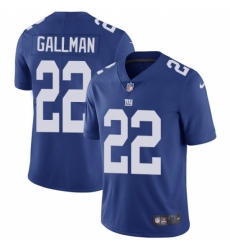 Men's Nike New York Giants #22 Wayne Gallman Royal Blue Team Color Vapor Untouchable Limited Player NFL Jersey
