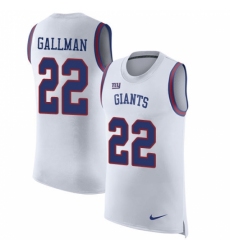 Men's Nike New York Giants #22 Wayne Gallman White Rush Player Name & Number Tank Top NFL Jersey