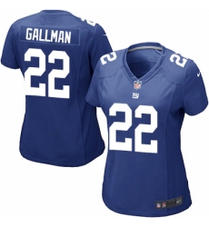 Women's Nike New York Giants #22 Wayne Gallman Game Royal Blue Team Color NFL Jersey