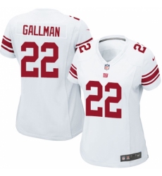 Women's Nike New York Giants #22 Wayne Gallman Game White NFL Jersey