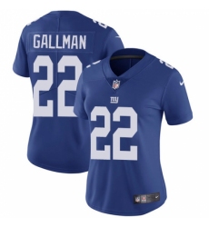 Women's Nike New York Giants #22 Wayne Gallman Royal Blue Team Color Vapor Untouchable Elite Player NFL Jersey