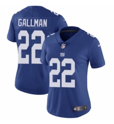 Women's Nike New York Giants #22 Wayne Gallman Royal Blue Team Color Vapor Untouchable Limited Player NFL Jersey