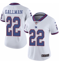 Women's Nike New York Giants #30 Wayne Gallman Limited White Rush Vapor Untouchable NFL Jersey