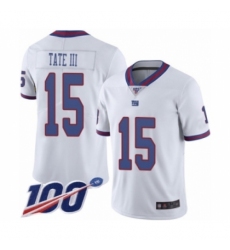 Men's New York Giants #15 Golden Tate III Limited White Rush Vapor Untouchable 100th Season Football Jersey