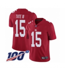 Men's New York Giants #15 Golden Tate III Red Limited Red Inverted Legend 100th Season Football Jersey