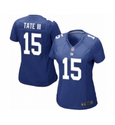 Women's New York Giants #15 Golden Tate III Game Royal Blue Team Color Football Jersey