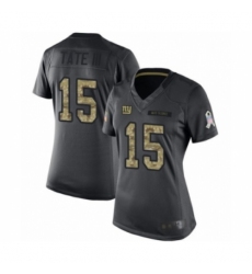 Women's New York Giants #15 Golden Tate III Limited Black 2016 Salute to Service Football Jersey