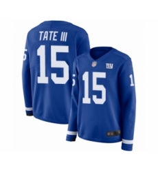 Women's New York Giants #15 Golden Tate III Limited Royal Blue Therma Long Sleeve Football Jersey