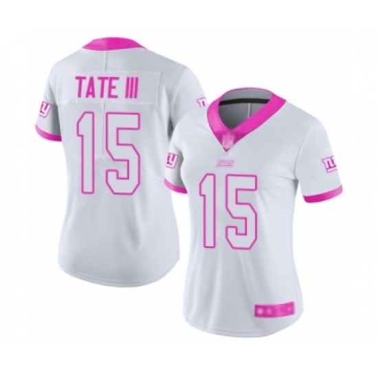 Women's New York Giants #15 Golden Tate III Limited White Pink Rush Fashion Football Jersey Women's New York Giants #15 Golden Tate III Limited White Pink Rush Fashion Football Jersey