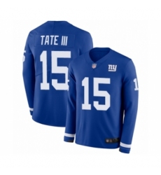 Youth New York Giants #15 Golden Tate III Limited Royal Blue Therma Long Sleeve Football Jersey