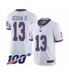 Men's New York Giants #13 Odell Beckham Jr Limited White Rush Vapor Untouchable 100th Season Football Jersey
