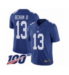 Men's New York Giants #13 Odell Beckham Jr Royal Blue Team Color Vapor Untouchable Limited Player 100th Season Football Jersey