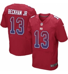 Men's Nike New York Giants #13 Odell Beckham Jr Elite Red Alternate Drift Fashion NFL Jersey