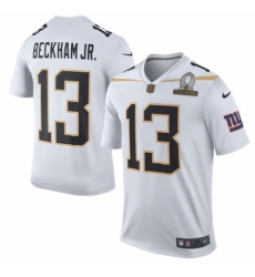 Men's Nike New York Giants #13 Odell Beckham Jr Elite White Team Rice 2016 Pro Bowl NFL Jersey