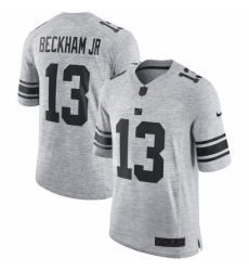Men's Nike New York Giants #13 Odell Beckham Jr Limited Gray Gridiron II NFL Jersey