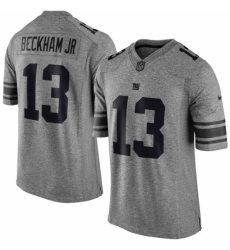 Men's Nike New York Giants #13 Odell Beckham Jr Limited Gray Gridiron NFL Jersey