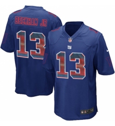 Men's Nike New York Giants #13 Odell Beckham Jr Limited Royal Blue Strobe NFL Jersey