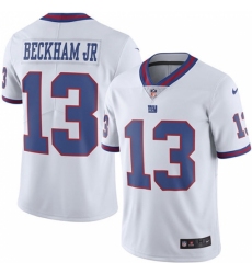 Men's Nike New York Giants #13 Odell Beckham Jr Limited White Rush Vapor Untouchable NFL Jersey