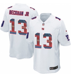 Men's Nike New York Giants #13 Odell Beckham Jr Limited White Strobe NFL Jersey