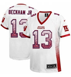 Women's Nike New York Giants #13 Odell Beckham Jr Elite White Drift Fashion NFL Jersey