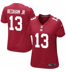 Women's Nike New York Giants #13 Odell Beckham Jr Game Red Alternate NFL Jersey